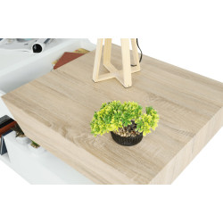 Журнальный столик Mobhaus Melida (White Extra High Gloss/Sonoma Oak) Thumb