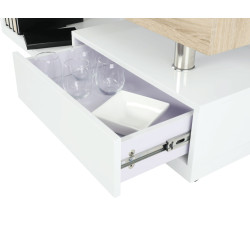 Журнальный столик Mobhaus Melida (White Extra High Gloss/Sonoma Oak) Thumb