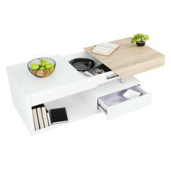 Журнальный столик Mobhaus Melida (White Extra High Gloss/Sonoma Oak) Thumb