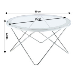 Masa pentru reviste Mobhaus Leonel (Chrome/Glass) Thumb