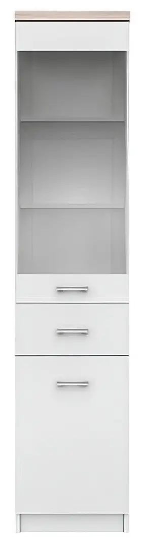 Penal-vitrina Tempo Kondela Topty Typ 03 1D1W1S (White/Sonoma Oak) - 4