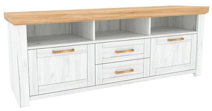 Tumba pentru TV Tempo Kondela Sudbury B (Craft Oak Golden/Craft Oak White) - 4