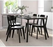 Set masa scaune Ikea Lisabo 140x78cm 1+4 (Negru)