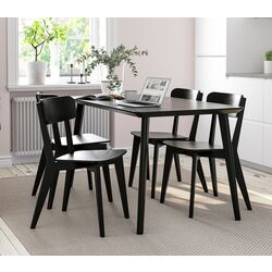 Set masa scaune Ikea Lisabo 140x78cm 1+4 (Negru)
