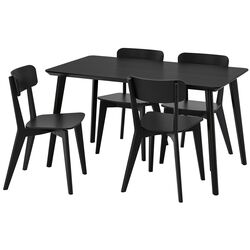 Обеденный набор Ikea Lisabo 140x78см 1+4 (Черный) Thumb
