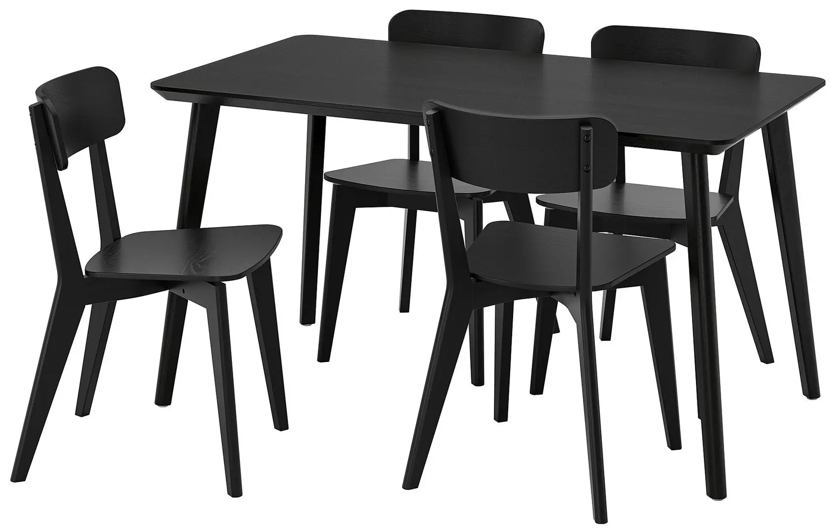 Обеденный набор Ikea Lisabo 140x78см 1+4 (Черный)