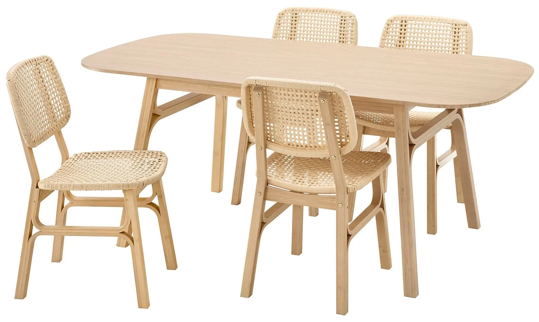 Обеденный набор Ikea Voxlov 180x90см 1+4 (Бамбук)