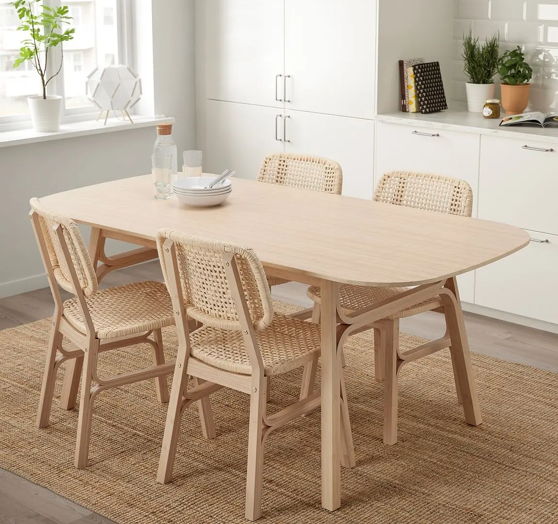 Обеденный набор Ikea Voxlov 180x90см 1+4 (Бамбук)
