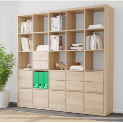 Стеллаж Ikea Kallax с 10 вставками 182x182 (Дуб)