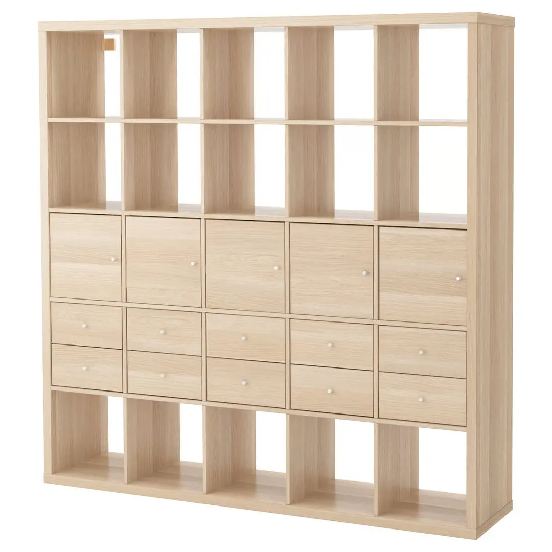 Стеллаж Ikea Kallax с 10 вставками 182x182 (Дуб) - 2