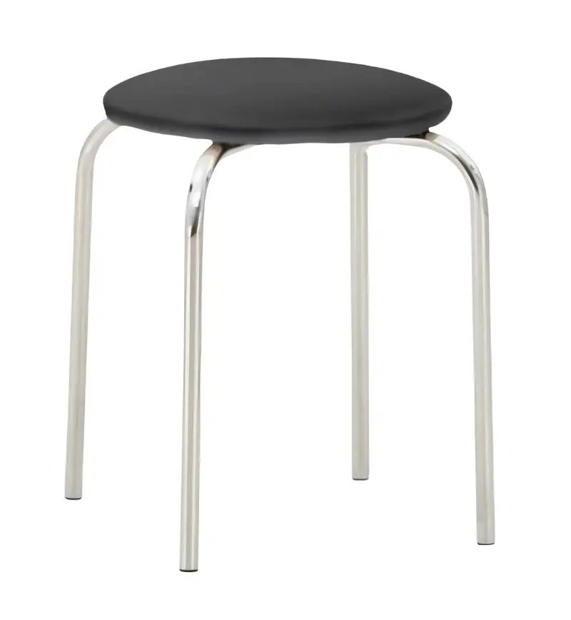 Табурет Nowy Styl Chico Leather (Black/Chrome)