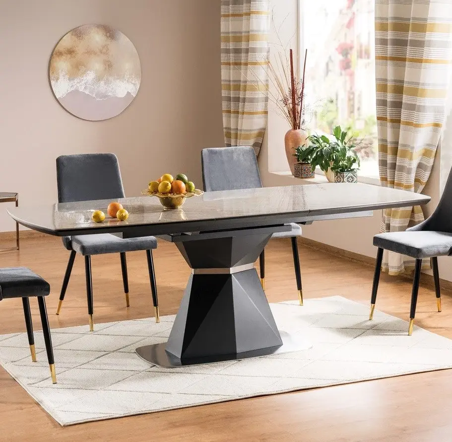 Masa plianta Signal Cortez Ceramic (Marble Gray Effect/Matte Anthracite)