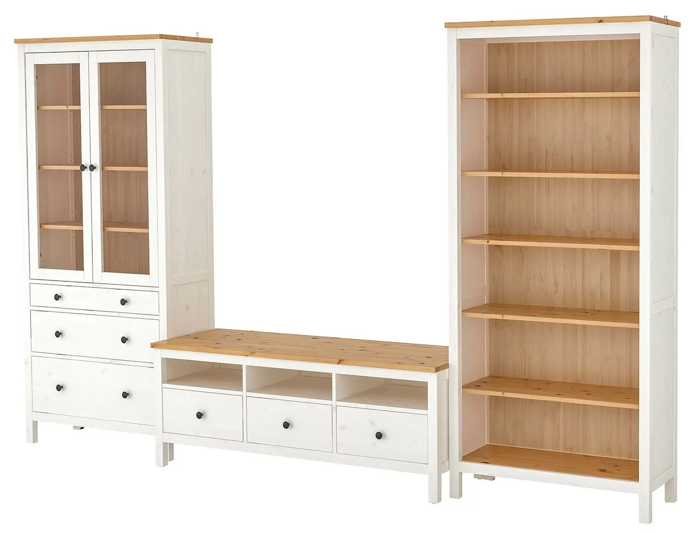 Living Ikea Hemnes cu sticla 326x197cm (Alb/Maro deschis)