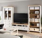 Гостиная Ikea Hemnes со стеклом 326x197см (Белый/Светло-коричневый)