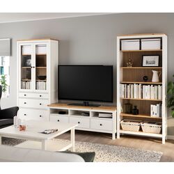 Гостиная Ikea Hemnes со стеклом 326x197см (Белый/Светло-коричневый)
