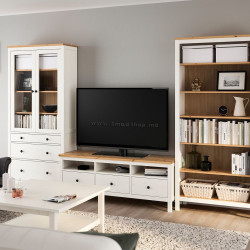 Living Ikea Hemnes cu sticla 326x197cm (Alb/Maro deschis)