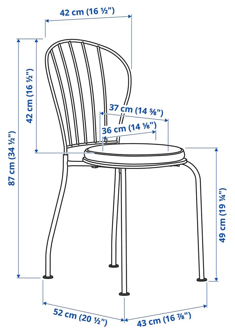 Комплект садовой мебели Ikea Lacko/Froson/Duvholmen 2 стула (Серый/Бежевый) - 7