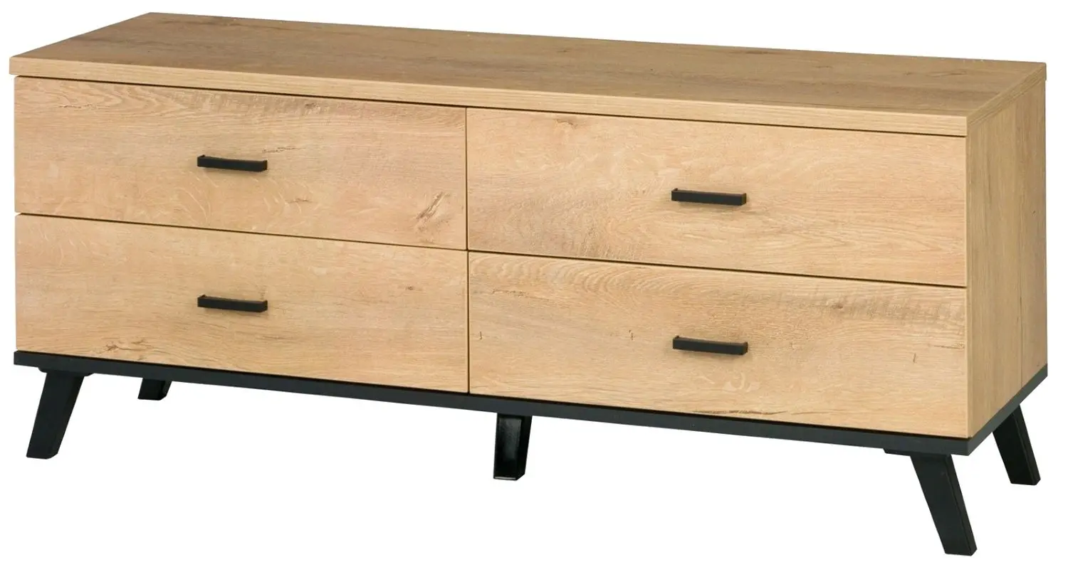 Tumba pentru TV Mobhaus Siran Typ 7 (Lefkas Oak/Black) - 3