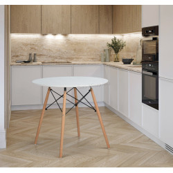 Masa Mobhaus Demin (White/Beech)