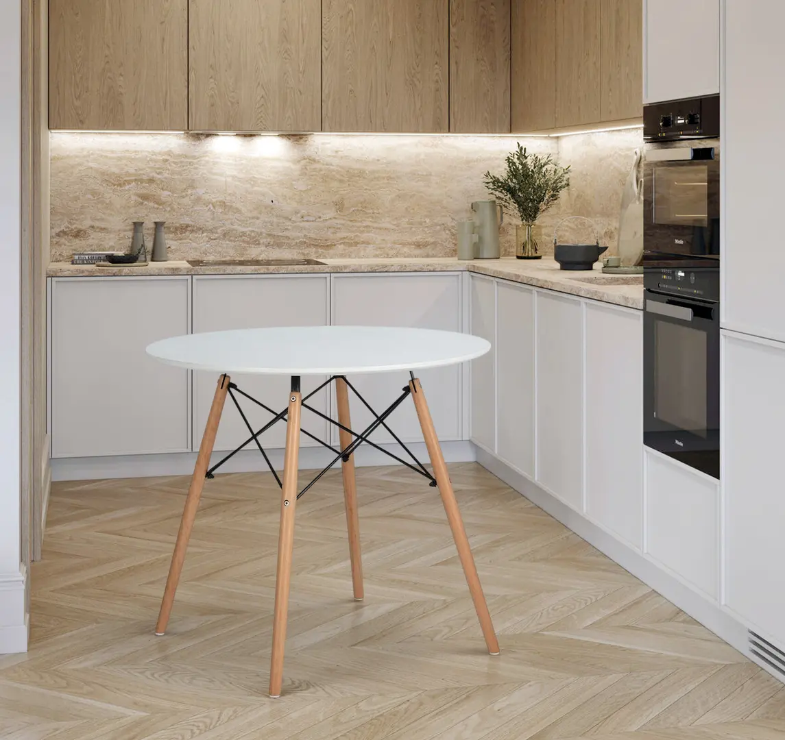 Masa Mobhaus Demin (White/Beech)