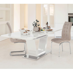 Masa extensibila Mobhaus Perak (White Extra High Gloss)