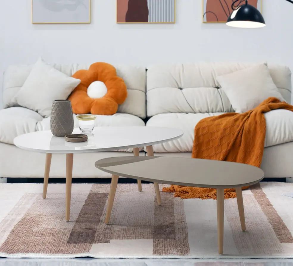 Set mese pentru reviste Mobhaus Doblo (White/Gray)