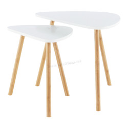 Комплект журнальных столиков Mobhaus Bismak (White/Natural)