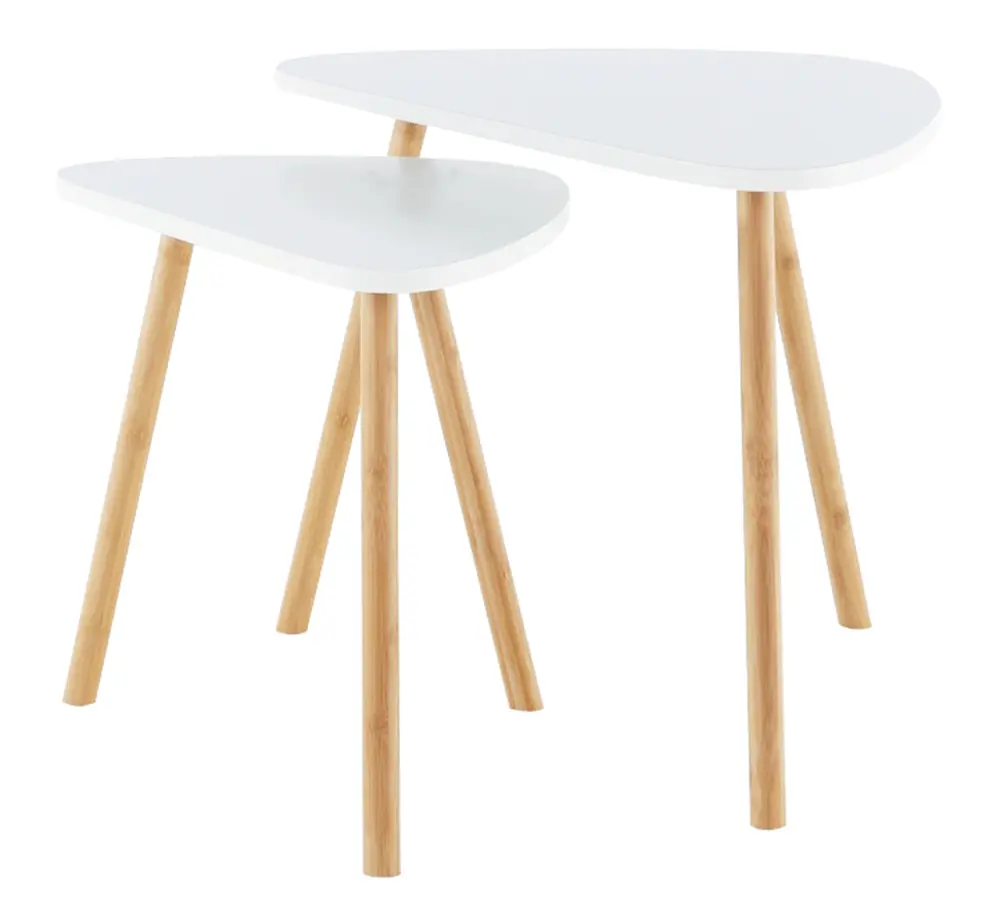 Комплект журнальных столиков Mobhaus Bismak (White/Natural)