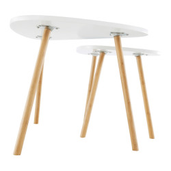 Комплект журнальных столиков Mobhaus Bismak (White/Natural) Thumb