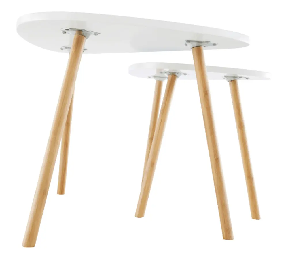 Комплект журнальных столиков Mobhaus Bismak (White/Natural)