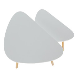 Комплект журнальных столиков Mobhaus Bismak (White/Natural) Thumb