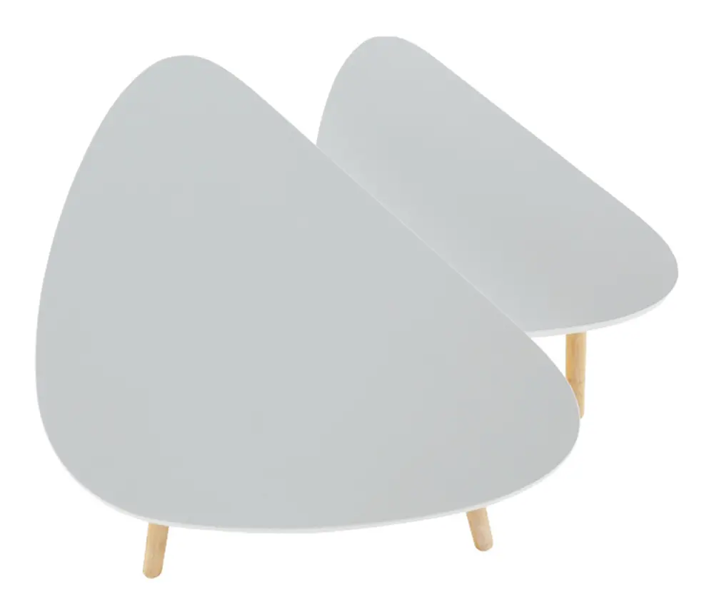 Комплект журнальных столиков Mobhaus Bismak (White/Natural)