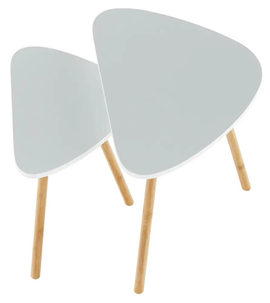 Комплект журнальных столиков Mobhaus Bismak (White/Natural)