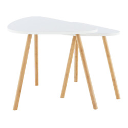 Комплект журнальных столиков Mobhaus Bismak (White/Natural) Thumb