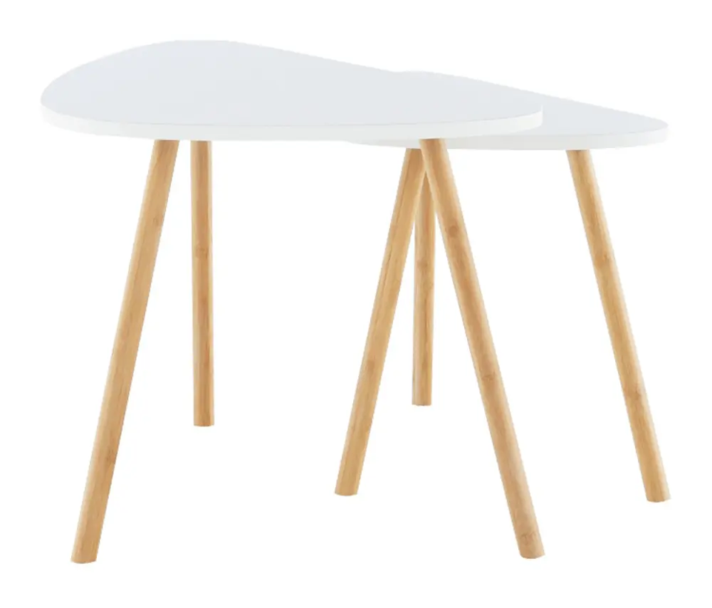 Комплект журнальных столиков Mobhaus Bismak (White/Natural)