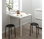 Set masa scaune Ikea Melltorp/Marius 75cm 1+2 (Alb/Negru)