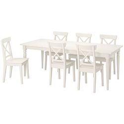 Обеденный набор Ikea Ingatorp/Ingolf 155/215см 1+6 (Белый) Thumb