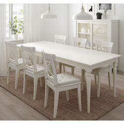 Обеденный набор Ikea Ingatorp/Ingolf 155/215см 1+6 (Белый) Thumb