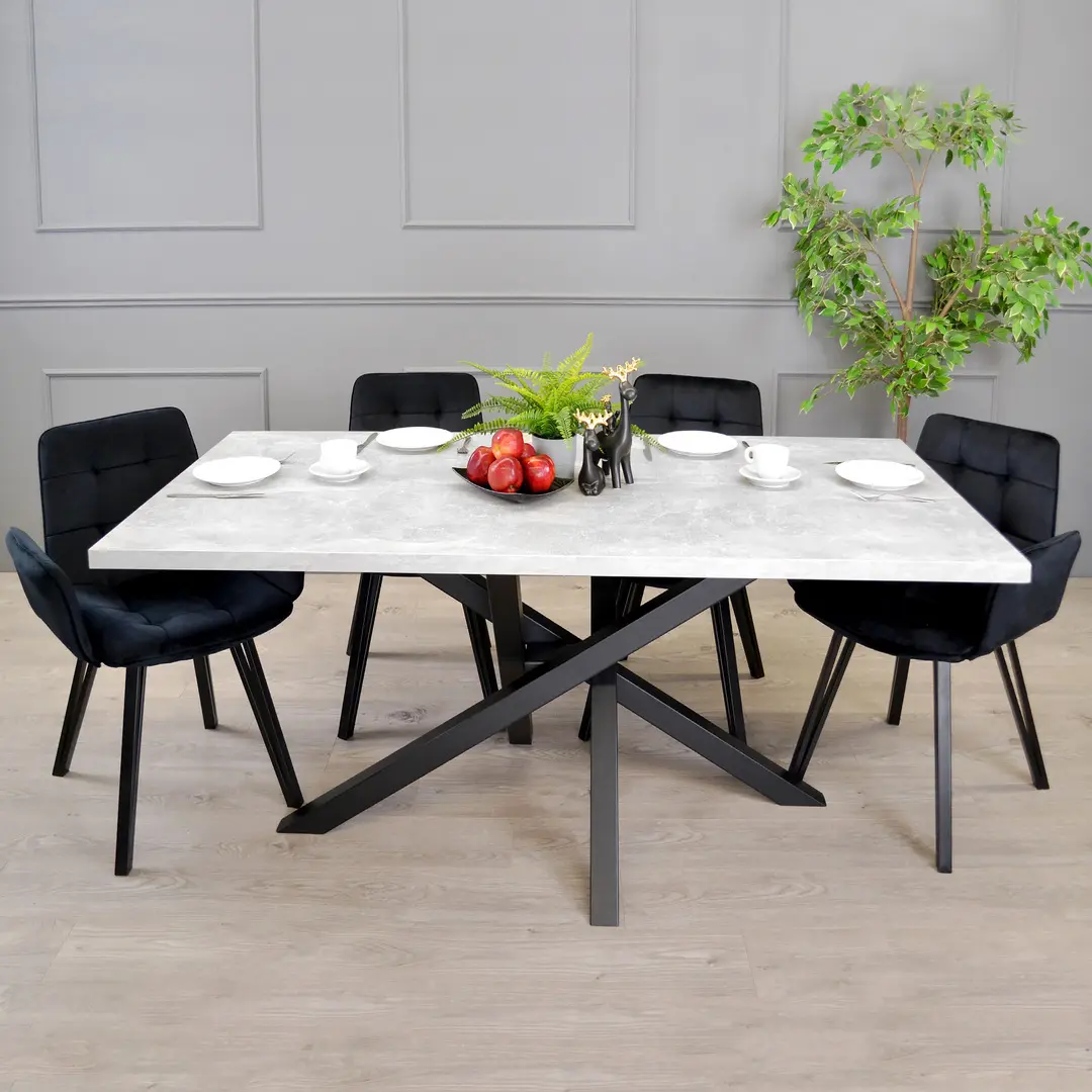 Masa DP Dakota 180x90 (Concrete Gray/Black)