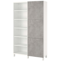 Комбинированный шкаф Ikea Besta/Kallviken/Stubbarp 120x42x202 (Белый/Бетон) Thumb
