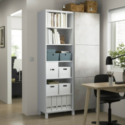 Комбинированный шкаф Ikea Besta/Kallviken/Stubbarp 120x42x202 (Белый/Бетон)