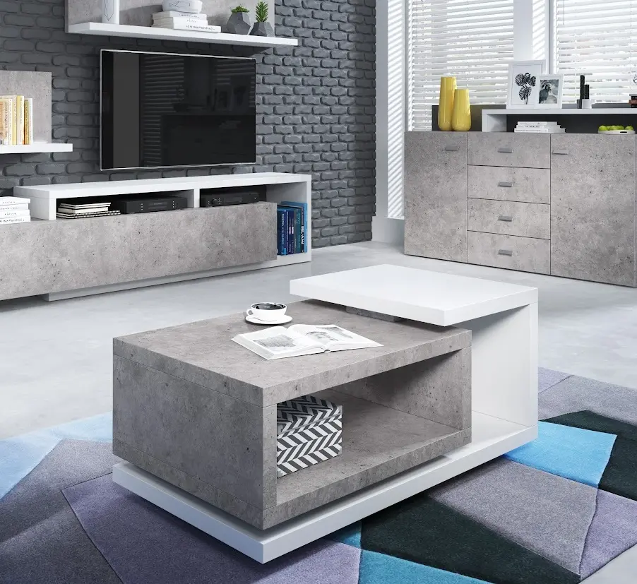 Masa pentru reviste Helvetia Bota №97 (White/Colorado Concrete)