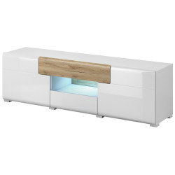 Тумба РТВ Helvetia Toledo Nr.41 2D2S (White Gloss/Sanremo Oak Light) Thumb