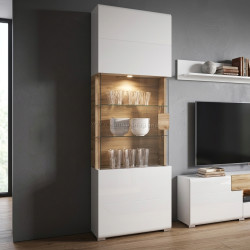 Витрина Helvetia Toledo Nr.05 1D (White Gloss/Sanremo Oak Light)