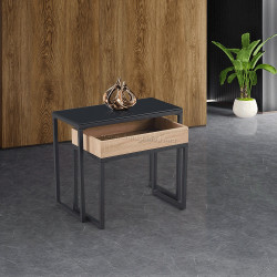 Set mese pentru reviste Mobhaus Dagor (Black/Oak)