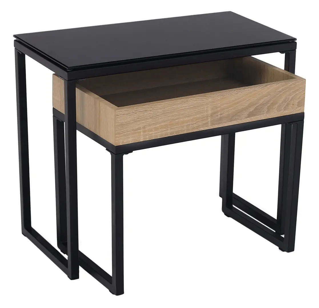 Set mese pentru reviste Mobhaus Dagor (Black/Oak)