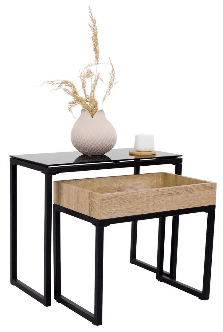 Set mese pentru reviste Mobhaus Dagor (Black/Oak)