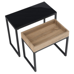 Set mese pentru reviste Mobhaus Dagor (Black/Oak) Thumb