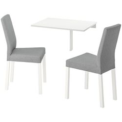Set masa scaune Ikea Norberg/Kattil/Knisa 74cm 1+2 (Alb/Gri) Thumb