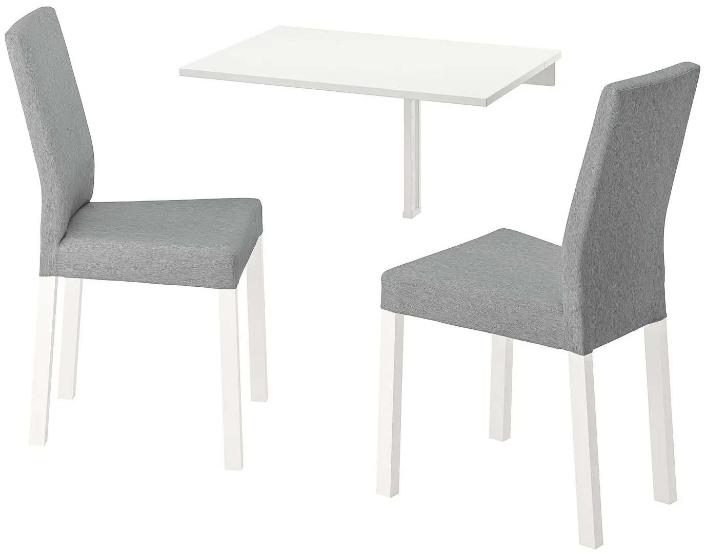 Set masa scaune Ikea Norberg/Kattil/Knisa 74cm 1+2 (Alb/Gri)